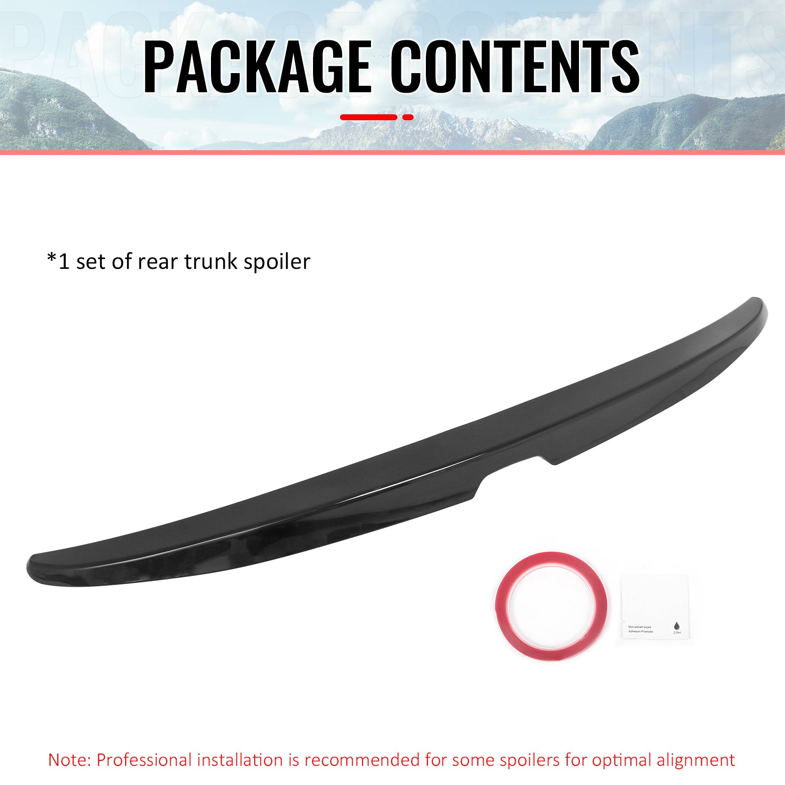 Fits 08-12 Honda Accord Sedan OE Style Trunk Spoiler Gloss Black Rear Wing ABS