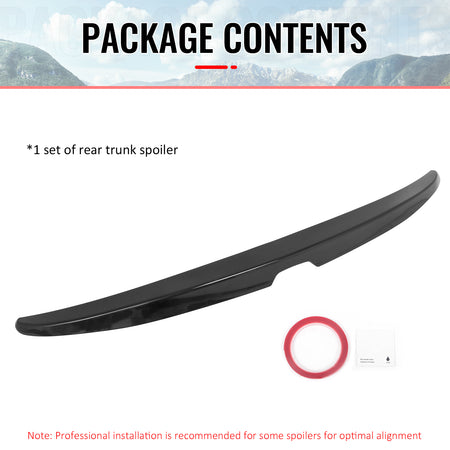 Fits 08-12 Honda Accord Sedan OE Style Trunk Spoiler Gloss Black Rear Wing ABS
