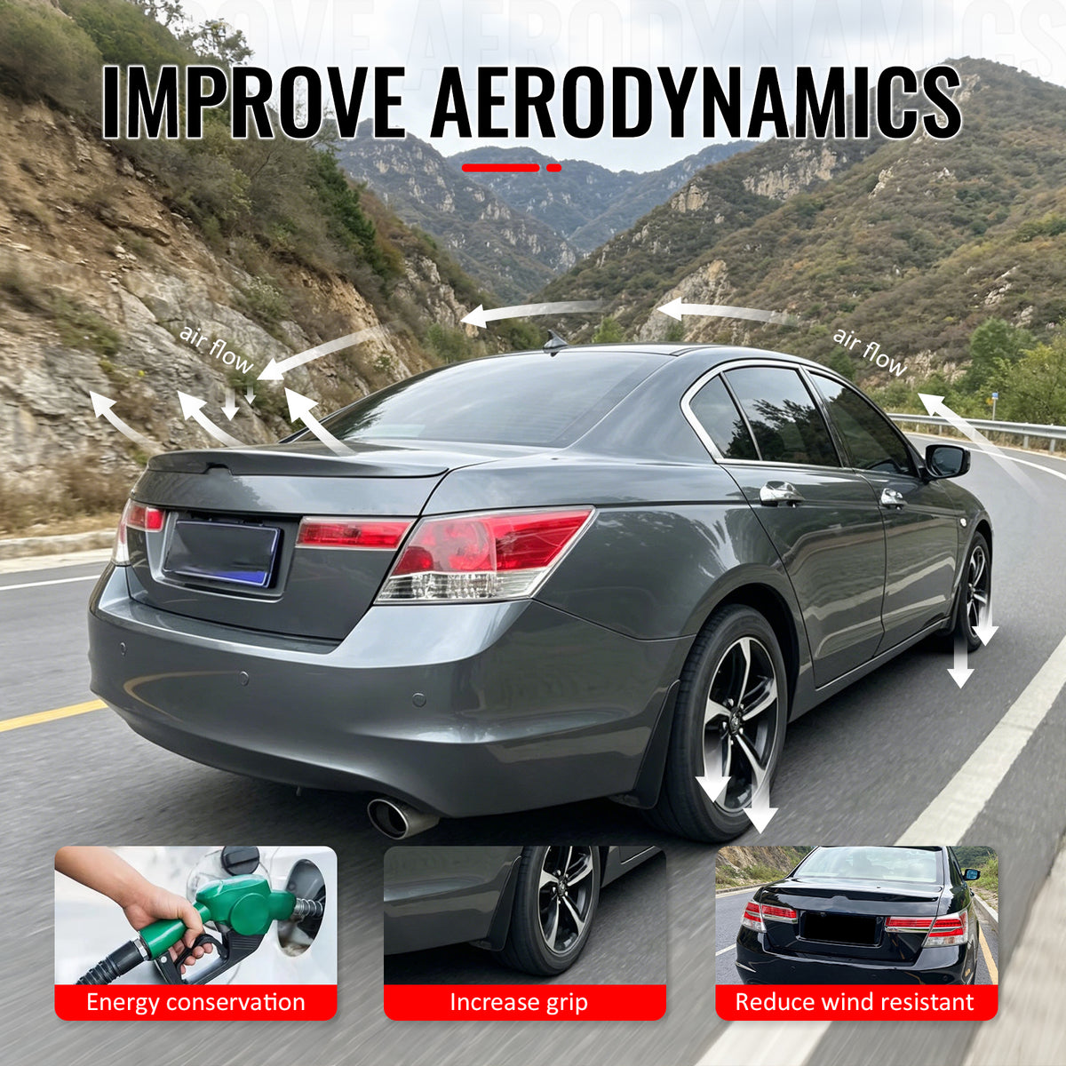 Fits 08-12 Honda Accord Sedan OE Style Trunk Spoiler Gloss Black Rear Wing ABS
