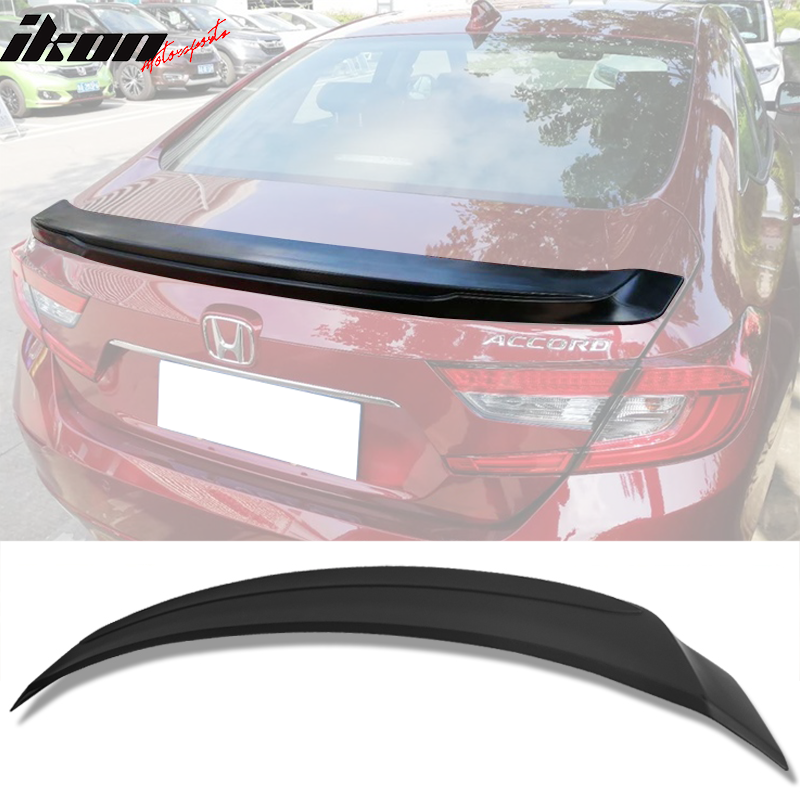 IKON MOTORSPORTS, Trunk Spoiler Compatible With 2018-2022 Honda Accord 4-Door Sedan, Painted Factory Style Flush Mount ABS Rear Tail Wing Boot Lid, 2019 2020 2021