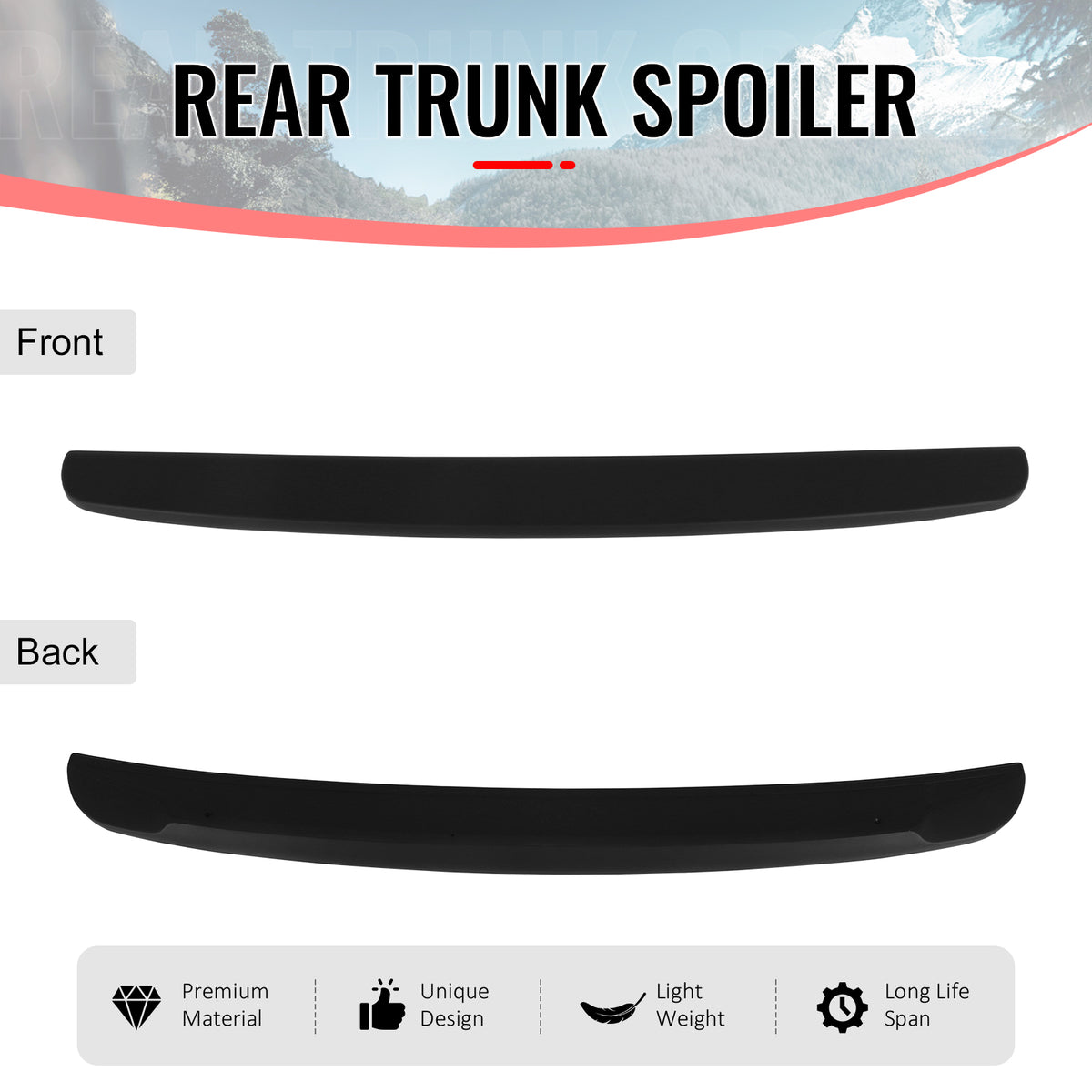 Fits 01-05 Honda Civic Sedan OE Style Rear Trunk Spoiler Rear Wing ABS