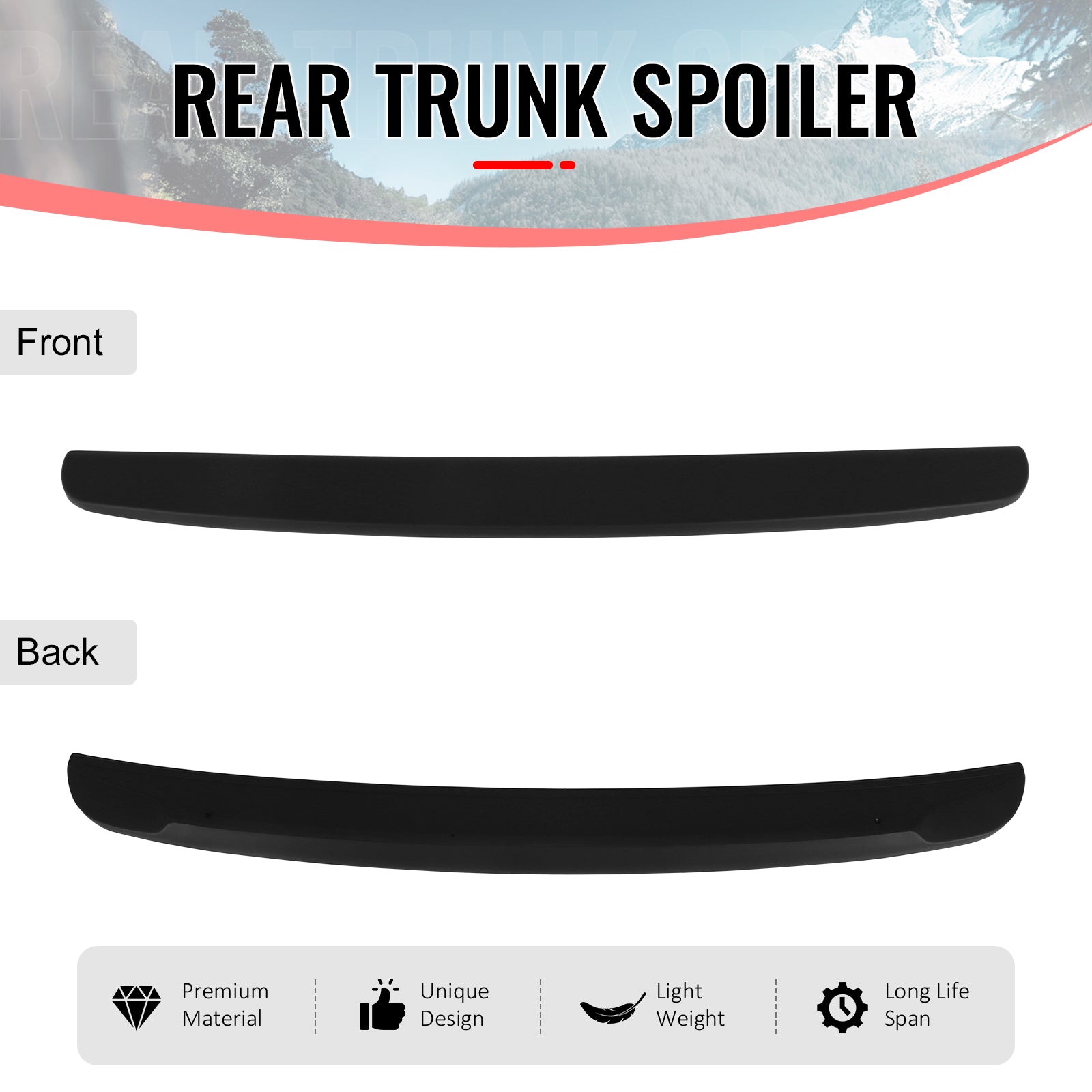 Fits 01-05 Honda Civic Sedan OE Style Rear Trunk Spoiler Rear Wing ABS