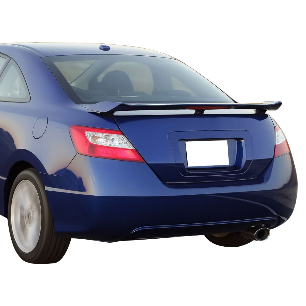 Unpainted SI Style Trunk Spoiler With LED Light For 2006-2011 Honda Civic Sedan