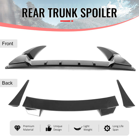 Fits 06-11 Honda Civic 8th Gen Type R Carbon Fiber Print Window Roof Spoiler ABS