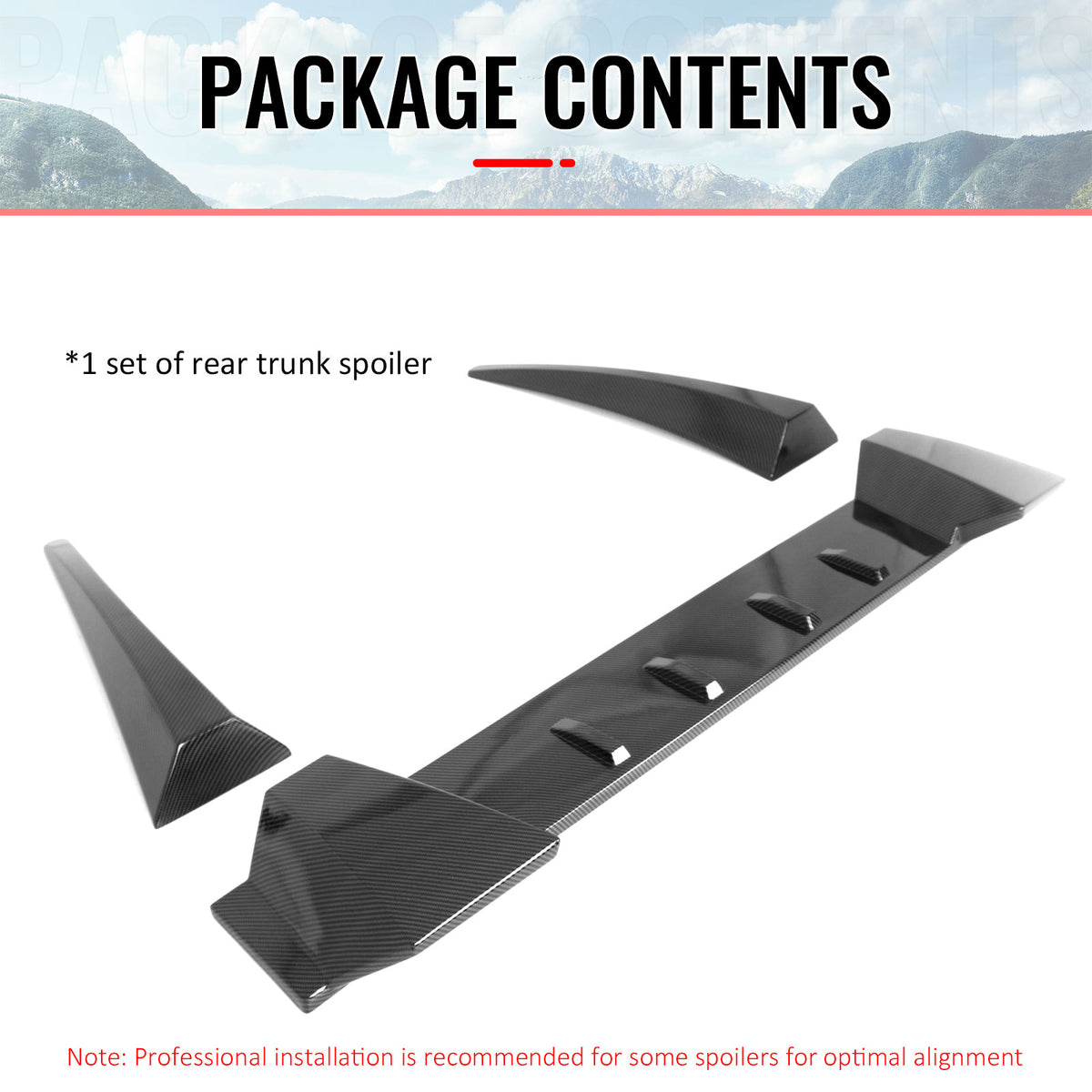 Fits 06-11 Honda Civic 8th Gen Type R Carbon Fiber Print Window Roof Spoiler ABS