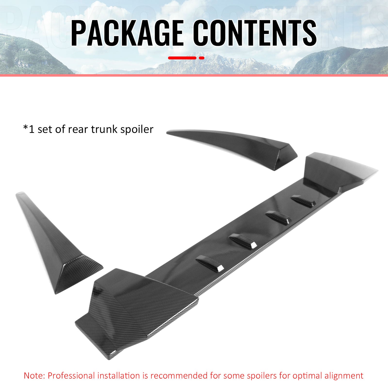 Fits 06-11 Honda Civic 8th Gen Type R Carbon Fiber Print Window Roof Spoiler ABS