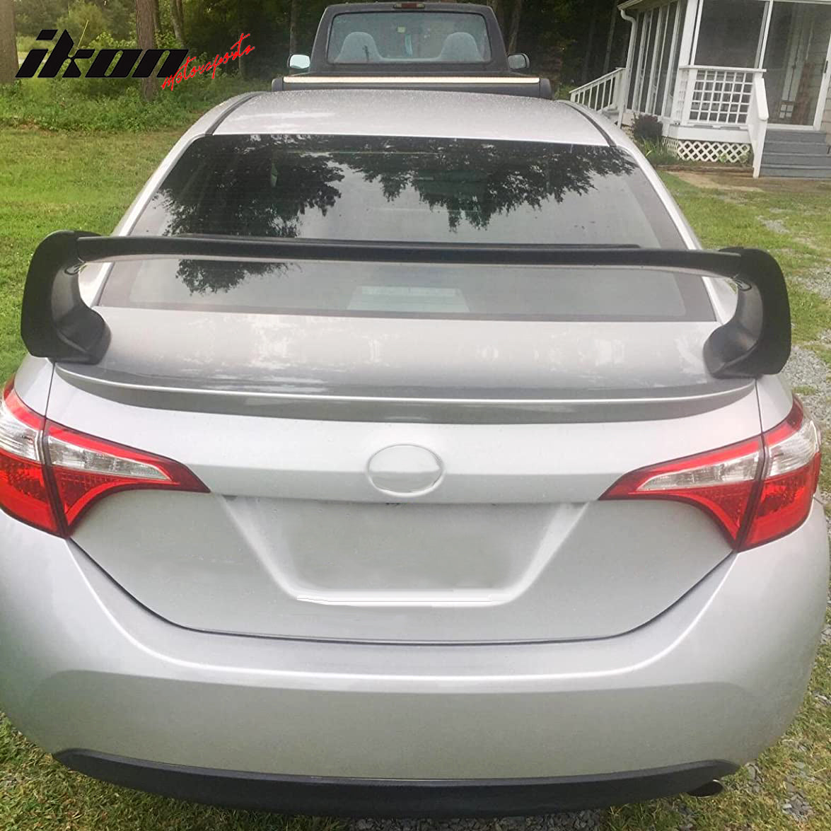 IKON MOTORSPORTS Pre-painted Trunk Spoiler, Compatible With 2014-2021 Toyota Corolla Sedan, ABS Painted Matte Black Trunk Boot Lip Spoiler Wing Deck Lid Other Color Available