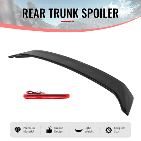 Fits 06-11 Honda Civic 8th Sedan OE Style Trunk Spoiler W/LED Light Gloss Black