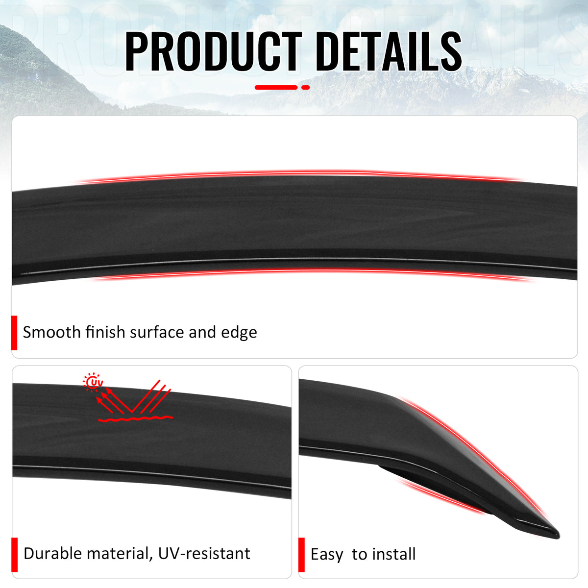 Fits 06-11 Honda Civic 8th Sedan OE Style Trunk Spoiler W/LED Light Gloss Black