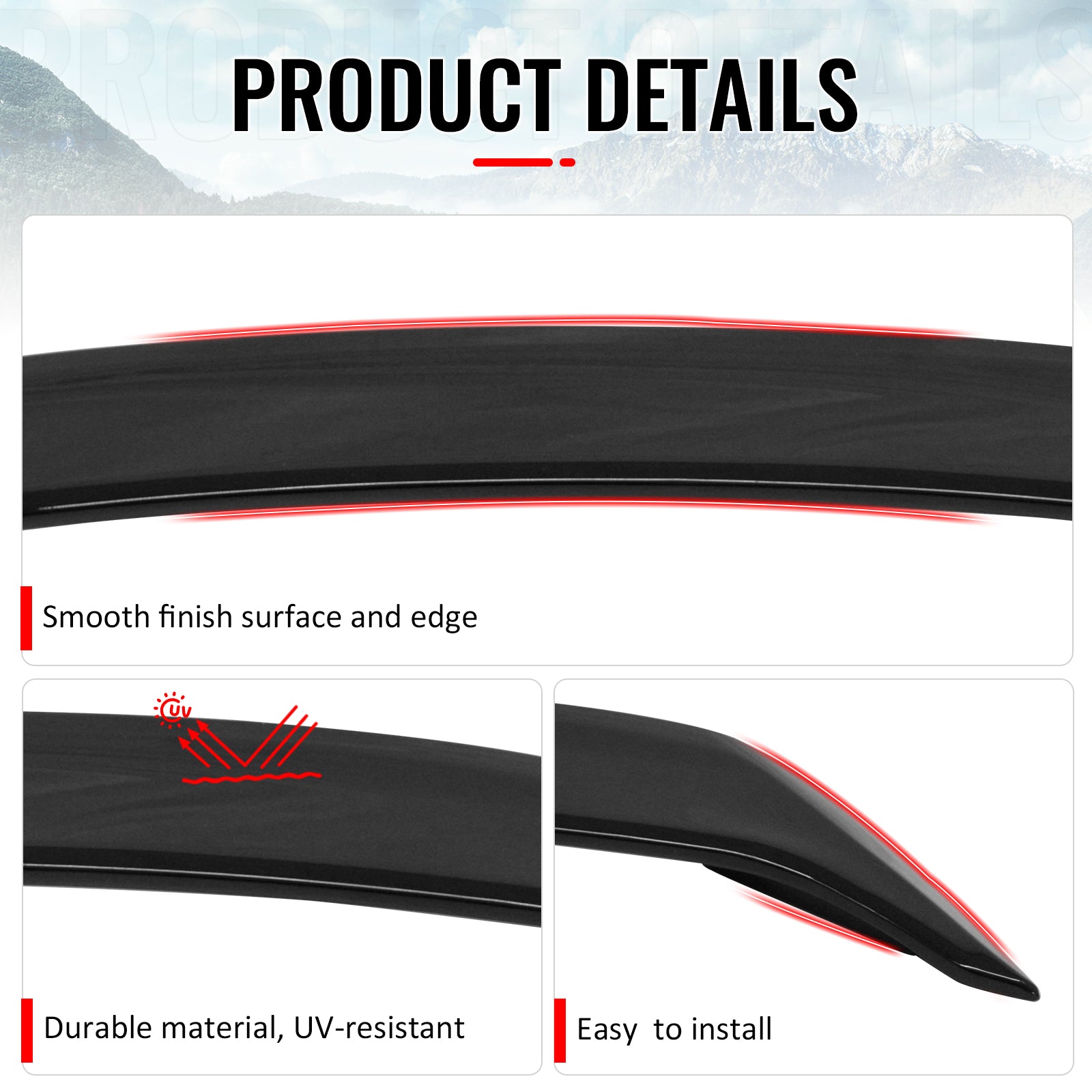 Fits 06-11 Honda Civic 8th Sedan OE Style Trunk Spoiler W/LED Light Gloss Black