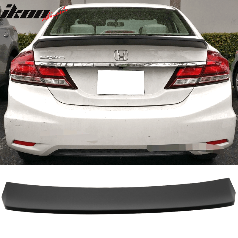 13-15 Honda Civic Ikon Style Unpainted Duck Wing Rear Spoiler Wing ABS