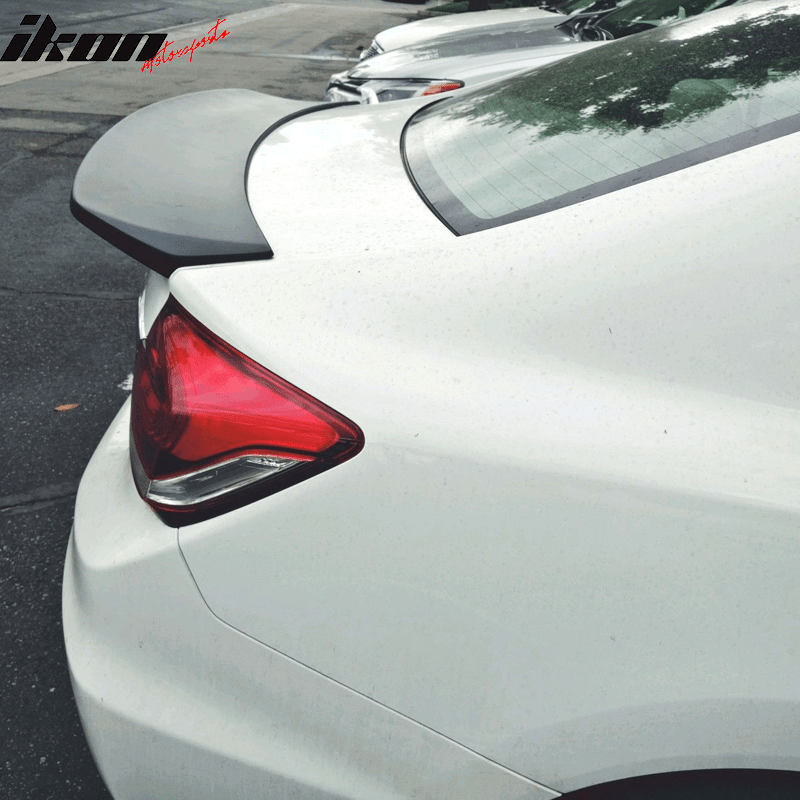 Trunk Spoiler Compatible With 2013-2015 Honda Civic Sedan, IKON Style Unpainted Black ABS Duckbill Tail Roof Wing by IKON MOTORSPORTS, 2014