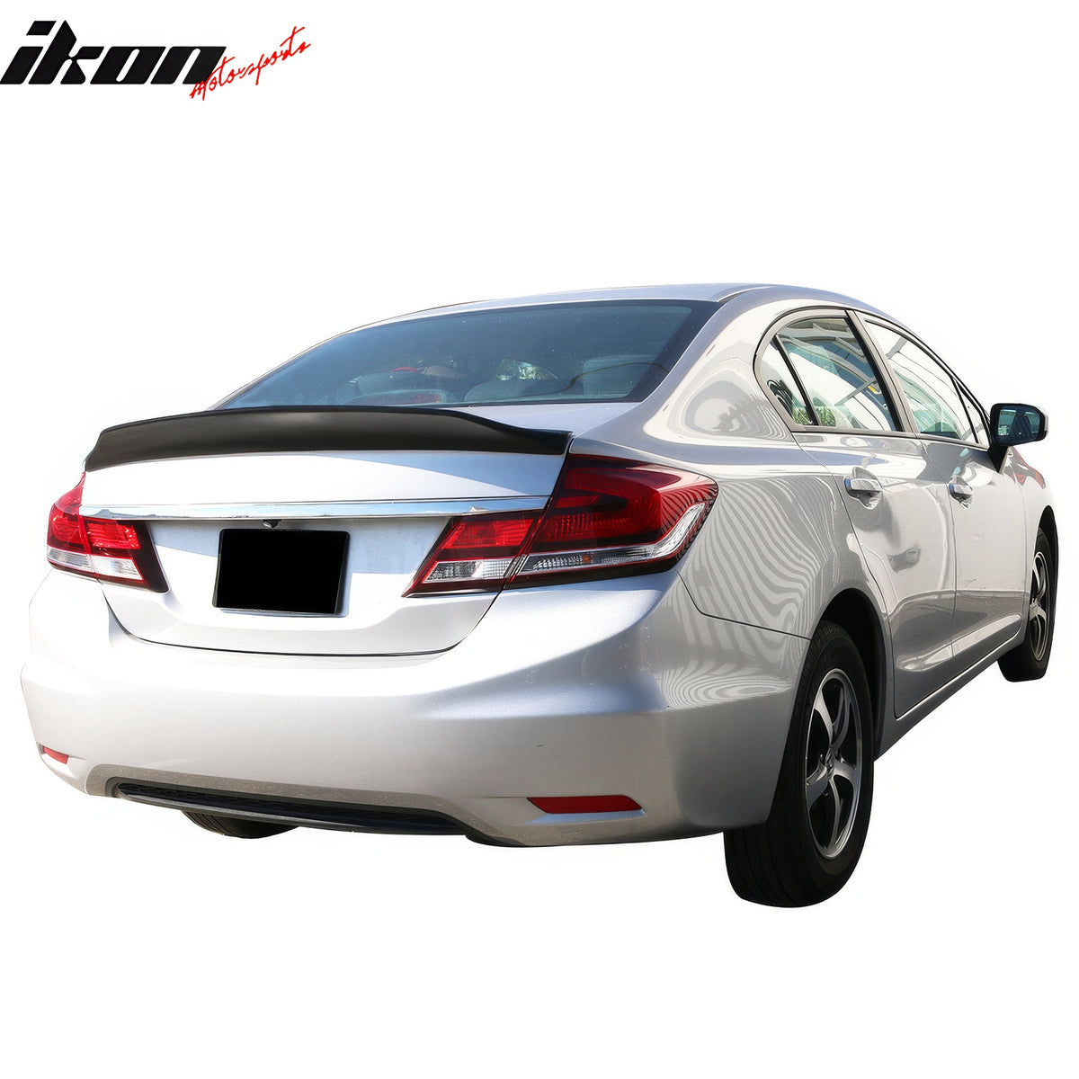 IKON MOTORSPORTS, Trunk Spoiler Compatible with 2013-2015 Honda Civic Sedan 4-Door, IKON Duckbill V2 Style Painted PP Rear Trunk Lid Spoiler Wing Lip