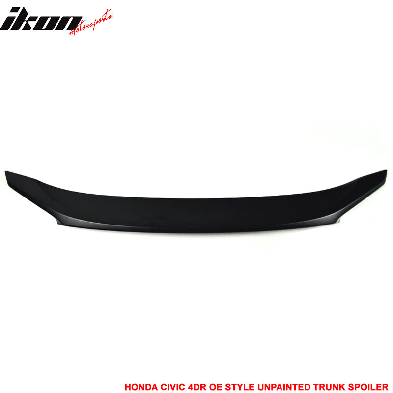 Fits 16-21 Honda Civic 10th Gen Sedan 4Dr OE Trunk Spoiler + IKON Roof Spoiler