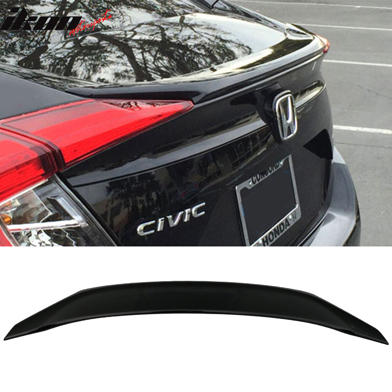 Fits 16-21 Civic X 10th Gen 4Dr JDM Sport Factory Style Trunk Spoiler