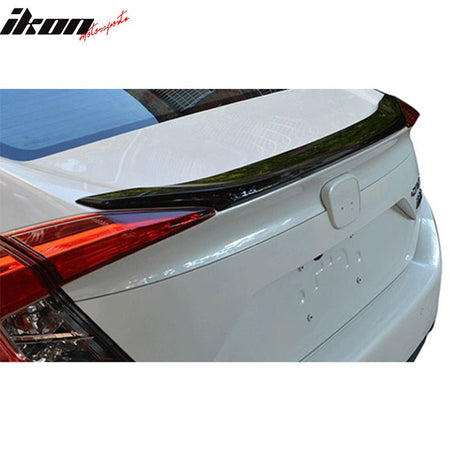 Pre-Painted Trunk Spoiler Compatible With 2016-2021 Honda Civic 4-Door Sedan Only Factory Style With Red