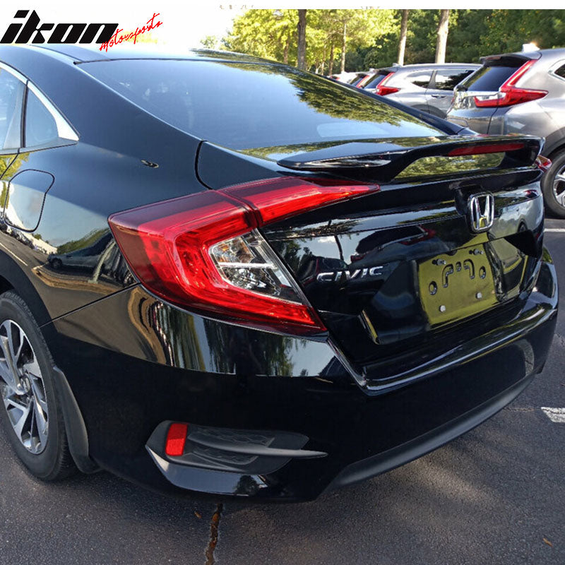 Compatible With 2016-2021 Honda Civic X 4Dr Sedan Factory Style Trunk Spoiler Brake Light - ABS