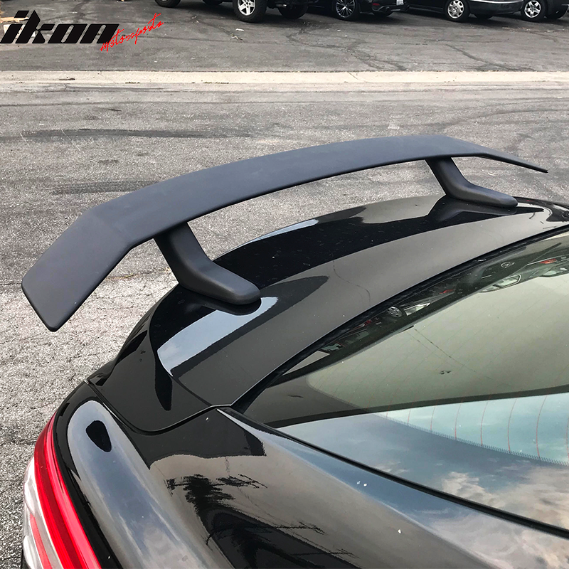 Trunk Spoiler Compatible With Most Vehicles, Universal Ikon Style Matte Black ABS Plastic Rear Trunk Boot Spoiler by IKON MOTORSPORTS