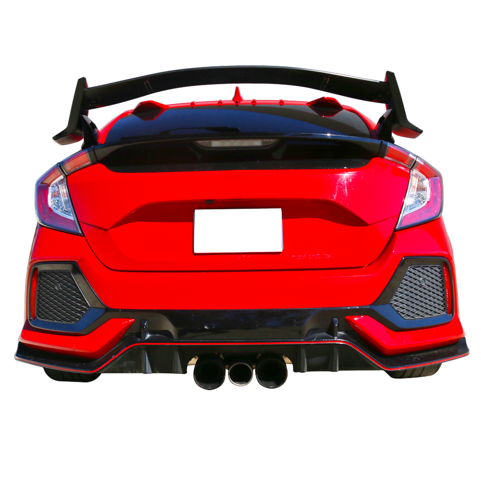 IKON MOTORSPORTS, Trunk Spoiler Compatible With 2017-2021 Honda Civic Hatchback 4Door, TR Unpainted ABS Rear Spoiler Wing Lid, 2018 2019