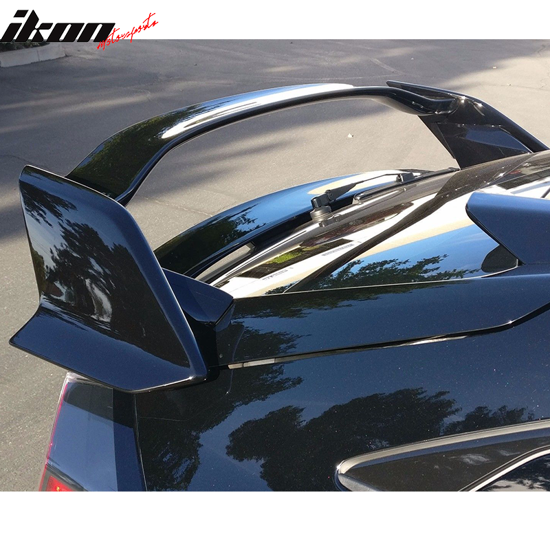 Trunk Spoiler Compatible With 2017-2021 Honda Civic X 10th GenHB5 Hatchback 4Door, TR Carbon Fiber CF Middle & Unpainted ABS Rear Spoiler Wing Lid by IKON MOTORSPORTS, 2018