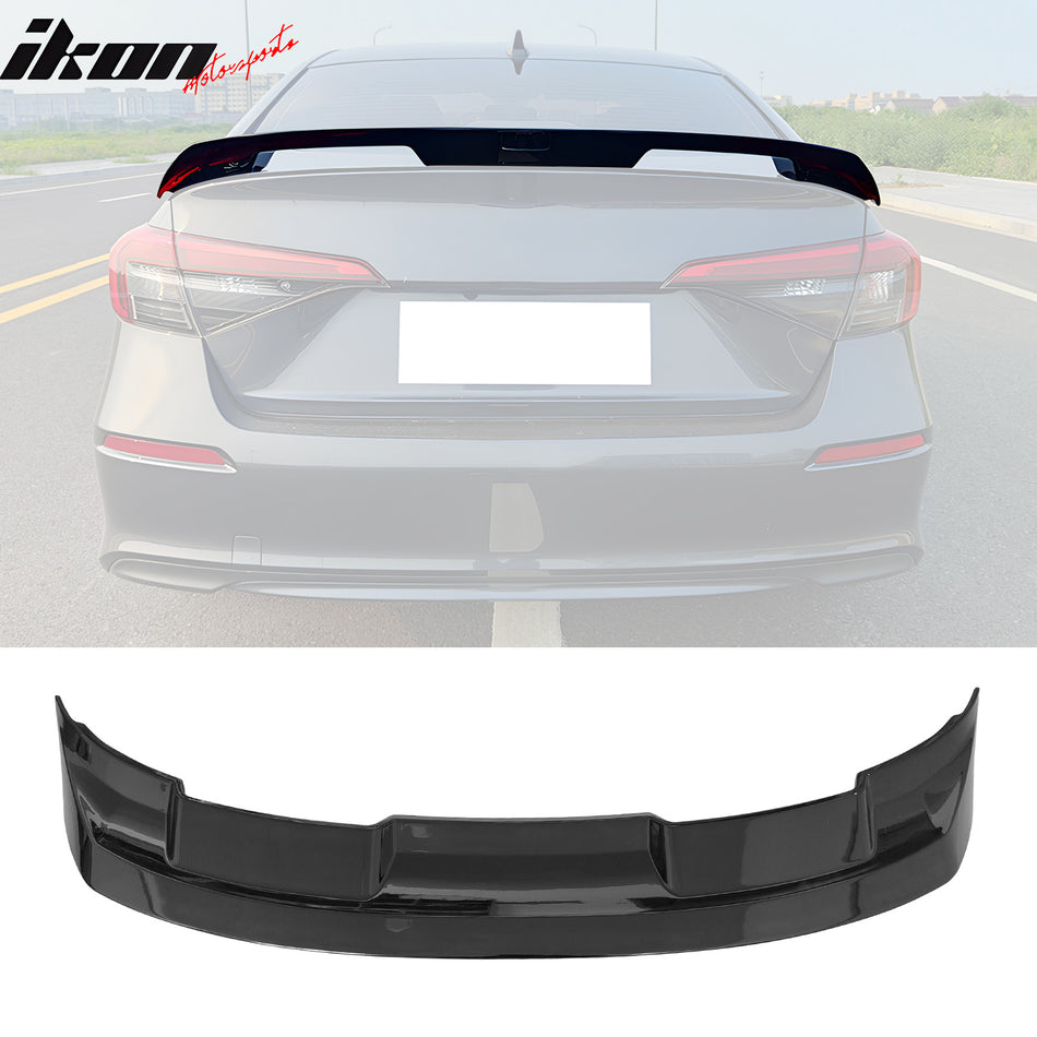 2022-2025 Honda Civic Sedan 11th Gen Gloss Black Trunk Spoiler Lip ABS