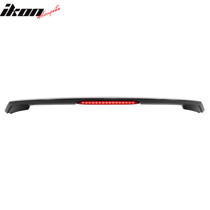 IKON MOTORSPORTS, Trunk Spoiler Compatible with 2022-2025 Honda Civic 11th Gen Sedan 4-Door, MD Style ABS Rear Trunk Lid Spoiler Wing Lip W/ 3rd Brake Light