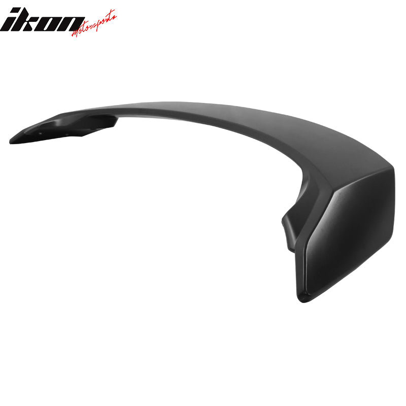 IKON MOTORSPORTS, Rear Trunk Spoiler W/ Light Compatible With 2022-2025 Honda Civic 11th Gen Sedan 4-Door, MD Style Unpainted Black ABS Plastic Rear Tail Trunk Wing Spoiler Lip