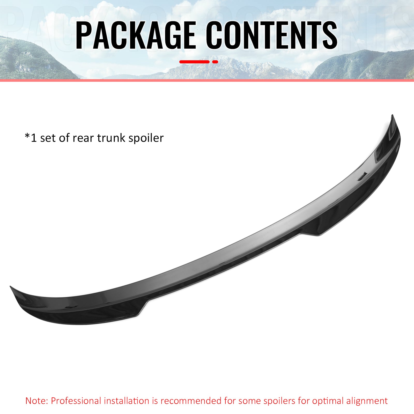 Fits 22-26 Honda Civic FL Type R Hatchback V Style Trunk Spoiler Gloss Black ABS
