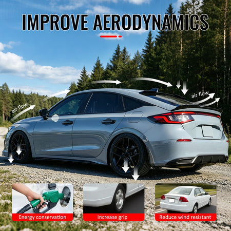 Fits 22-26 Honda Civic FL Type R Hatchback V Style Trunk Spoiler Gloss Black ABS