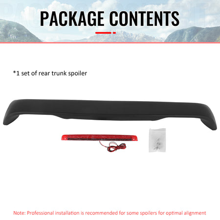 For 96-00 Honda Civic Coupe Rear Trunk Spoiler Wing ABS w/ LED Light