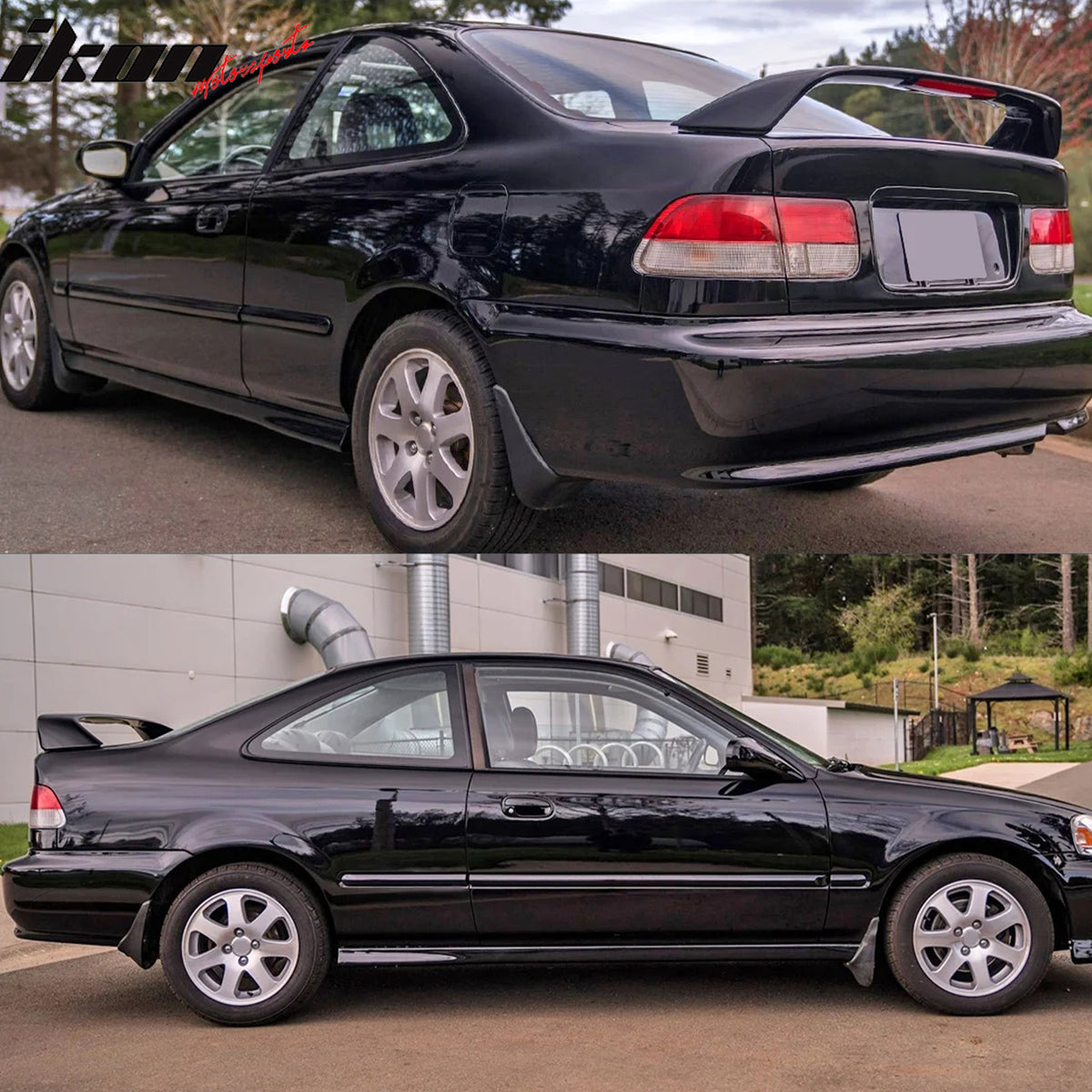 For 96-00 Honda Civic Coupe Rear Trunk Spoiler Wing ABS w/ LED Light