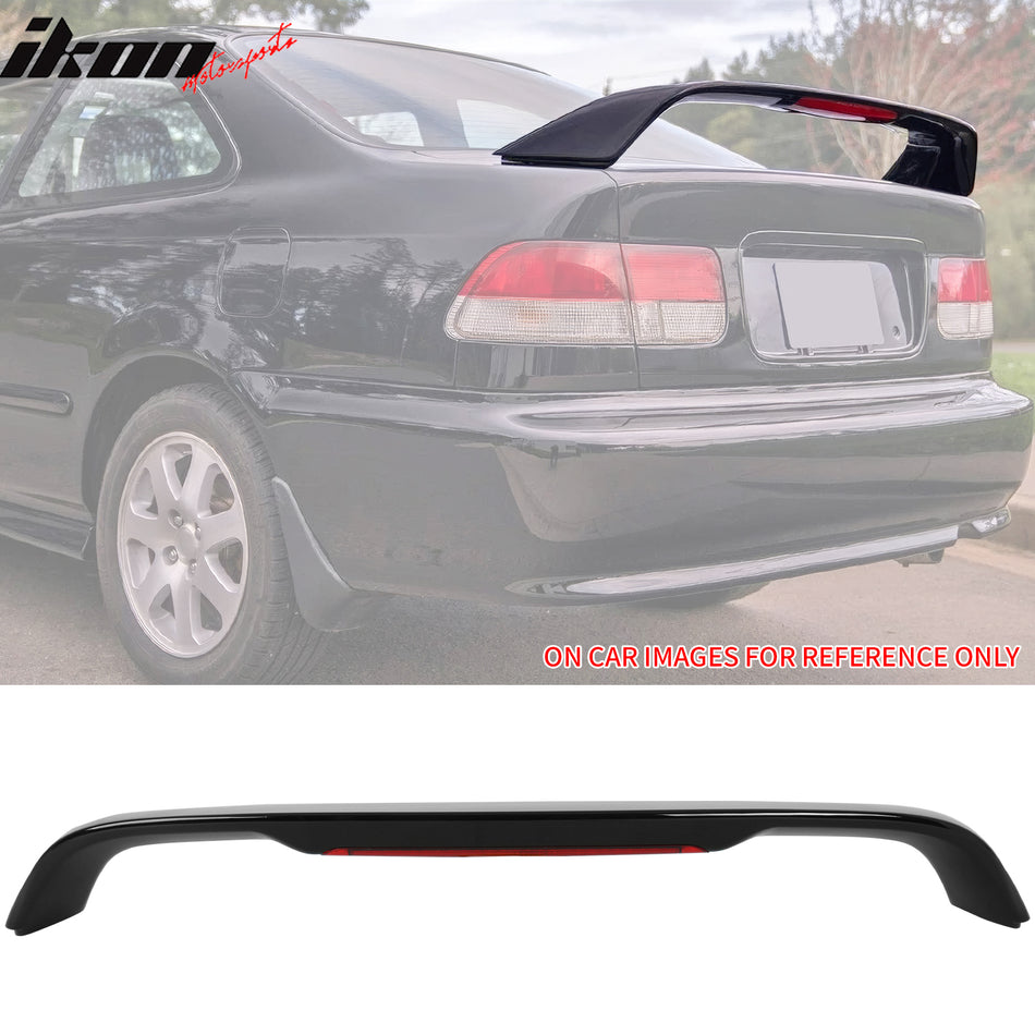 1996-2000 Honda Civic Coupe Gloss Black Rear Trunk Spoiler ABS w/ LED