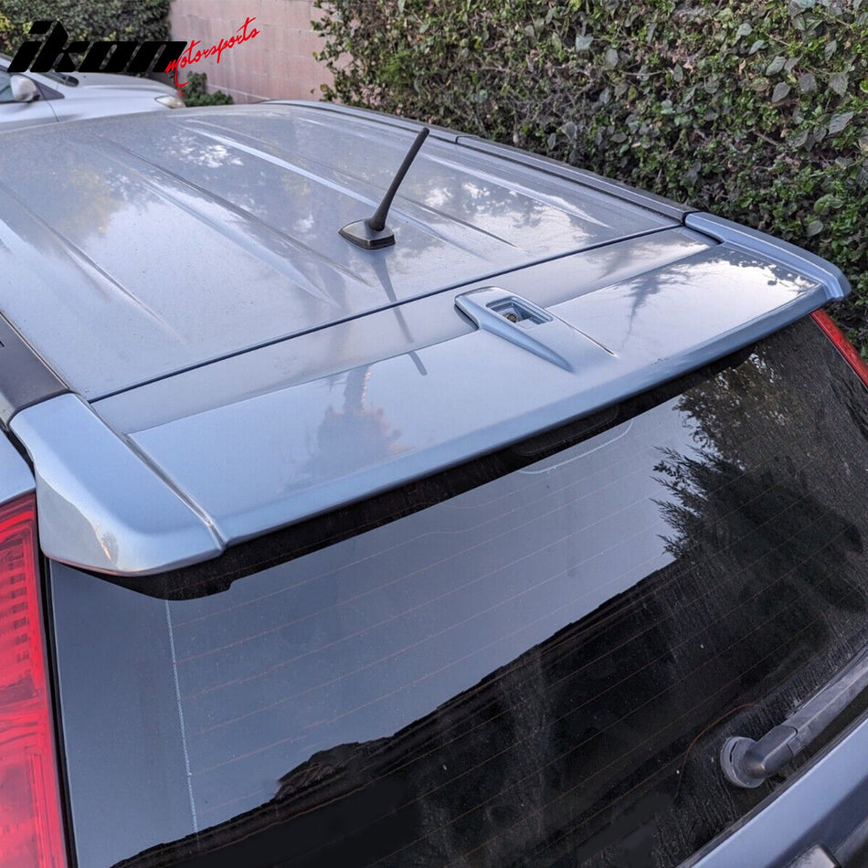 IKON MOTORSPORTS, Rear Window Roof Spoiler Compatible with 2007-2011 Honda CR-V, OE Style Painted #B538M Glacier Blue Metallic ABS Top Roofline Windshield Visor Spoiler Wing