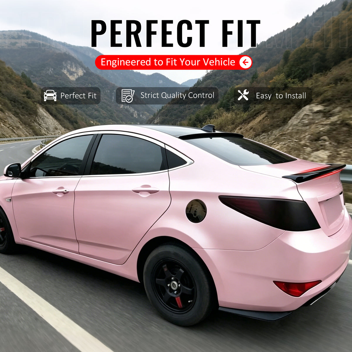 IKON MOTORSPORTS, Trunk Spoiler Compatible with 2012-2017 Hyundai Accent Sedan 4-Door Only, Painted Gloss Black ABS Plastic Rear Trunk Lid Spoiler Wing Lip Bodykits, 1Piece