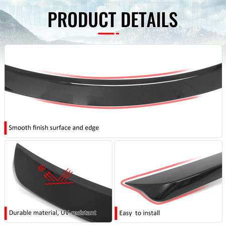 Fits 2012-2017 Hyundai Accent Sedan 4DR Rear Trunk Spoiler Wing Gloss Black ABS