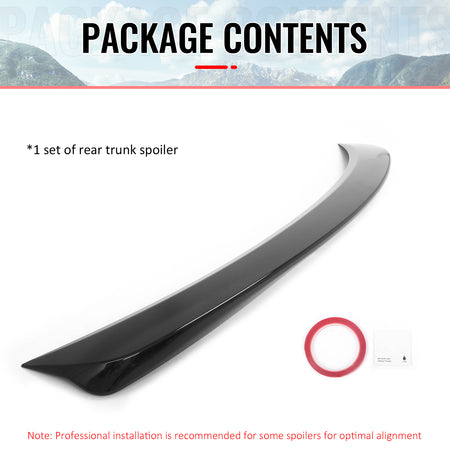 Fits 2012-2017 Hyundai Accent Sedan 4DR Rear Trunk Spoiler Wing Gloss Black ABS