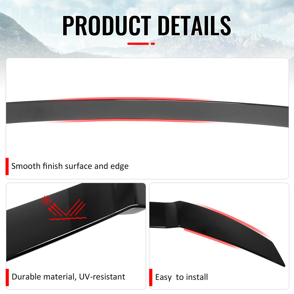 Fits 21-26 Hyundai Elantra N Line Style Rear Trunk Spoiler Wing Gloss Black ABS