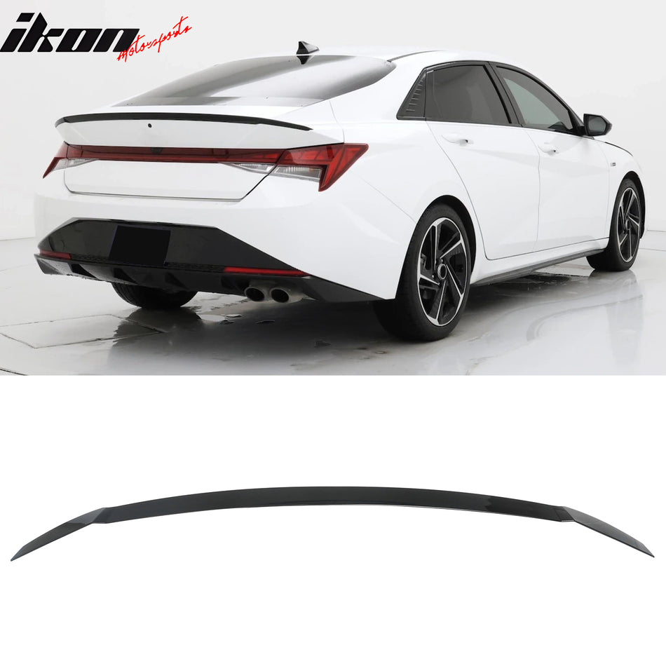 2021-2026 Hyundai Elantra N Line Style Rear Trunk Spoiler Wing Lip Gloss Black ABS