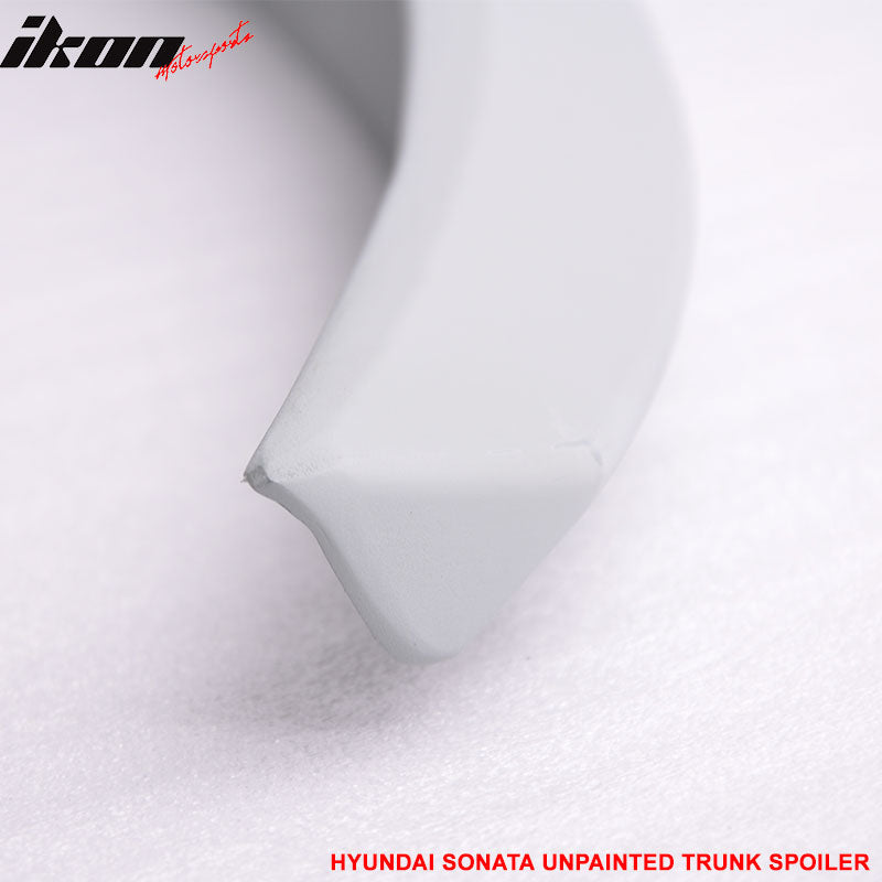Trunk Spoiler Compatible With 2011-2014 Hyundai Sonata, Unpainted ABS Boot Lip Rear Spoiler Wing Deck Lid Lip By IKON MOTORSPORTS, 2012 2013