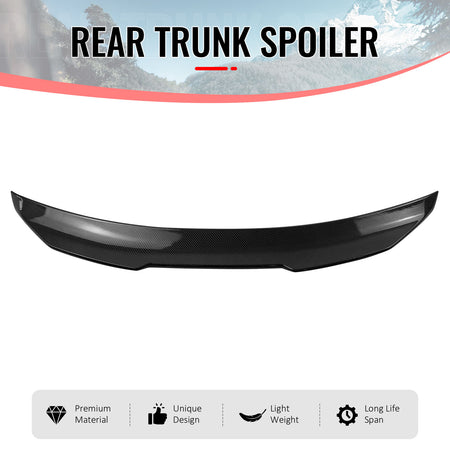 Fits 09-15 INFINITI G37 G25 Q40 Trunk Spoiler Carbon Fiber Print PSM Style ABS