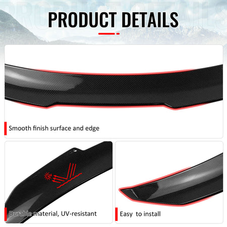 Fits 09-15 INFINITI G37 G25 Q40 Trunk Spoiler Carbon Fiber Print PSM Style ABS