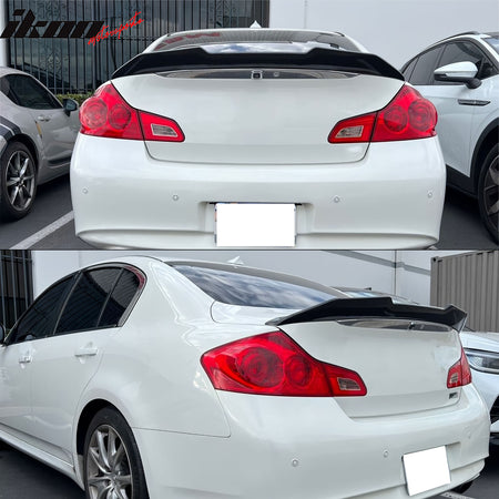 Fits 09-15 INFINITI G37 G25 Q40 Trunk Spoiler Carbon Fiber Print PSM Style ABS