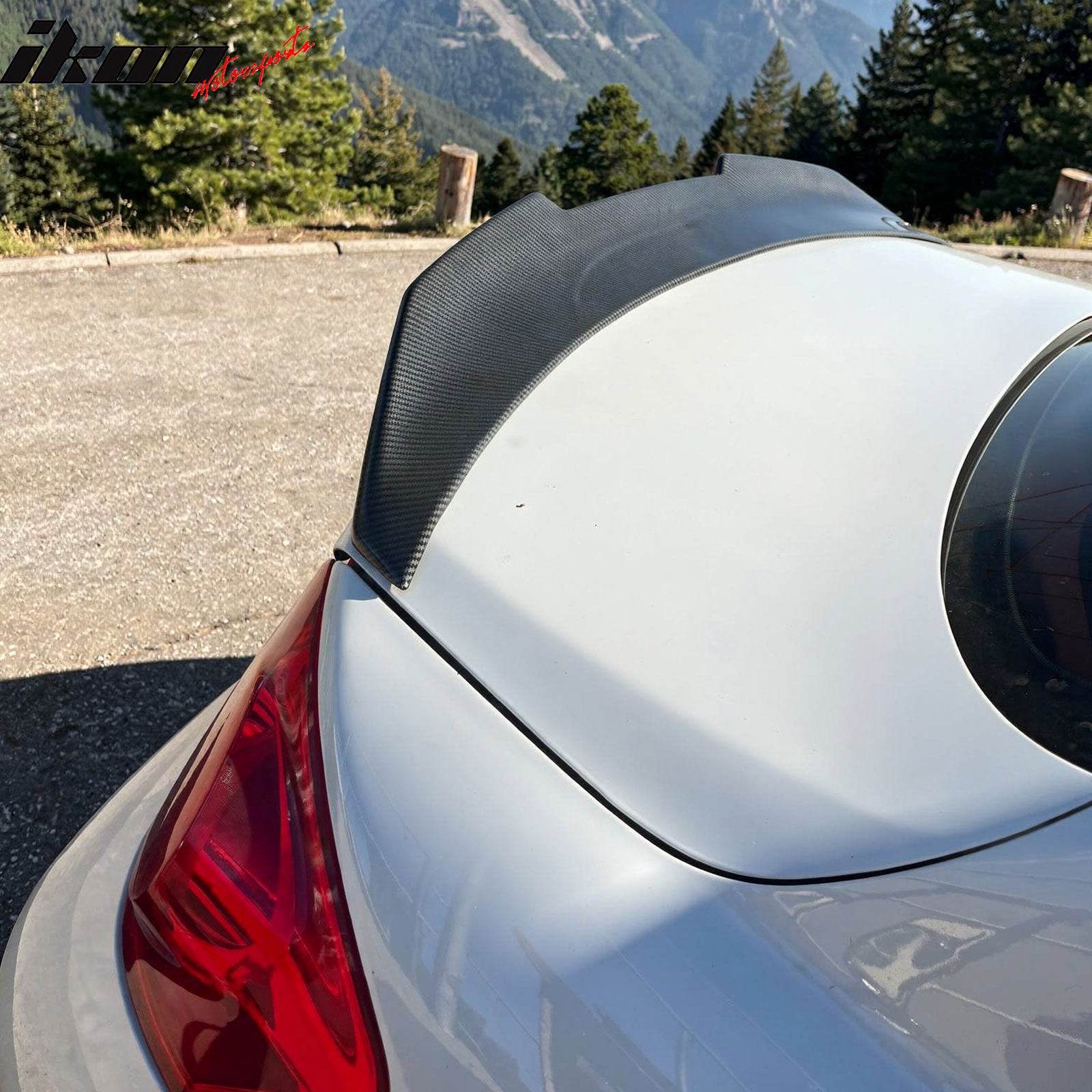 Fits 09-15 INFINITI G37 G25 Q40 Trunk Spoiler Carbon Fiber Print PSM Style ABS