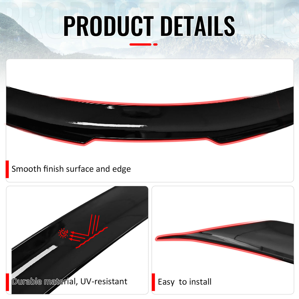 Fits 09-15 Infiniti G37 G25 Q40 4DR Trunk Spoiler Wing Gloss Black PSM Style ABS