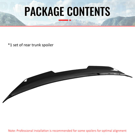 Fits 09-15 Infiniti G37 G25 Q40 4DR Trunk Spoiler Wing Gloss Black PSM Style ABS