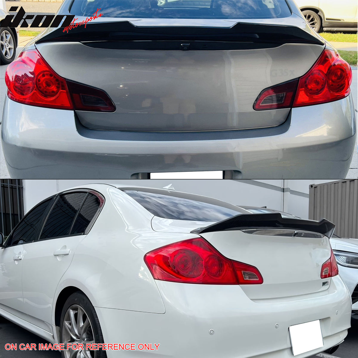 Fits 09-15 Infiniti G37 G25 Q40 4DR Trunk Spoiler Wing Gloss Black PSM Style ABS