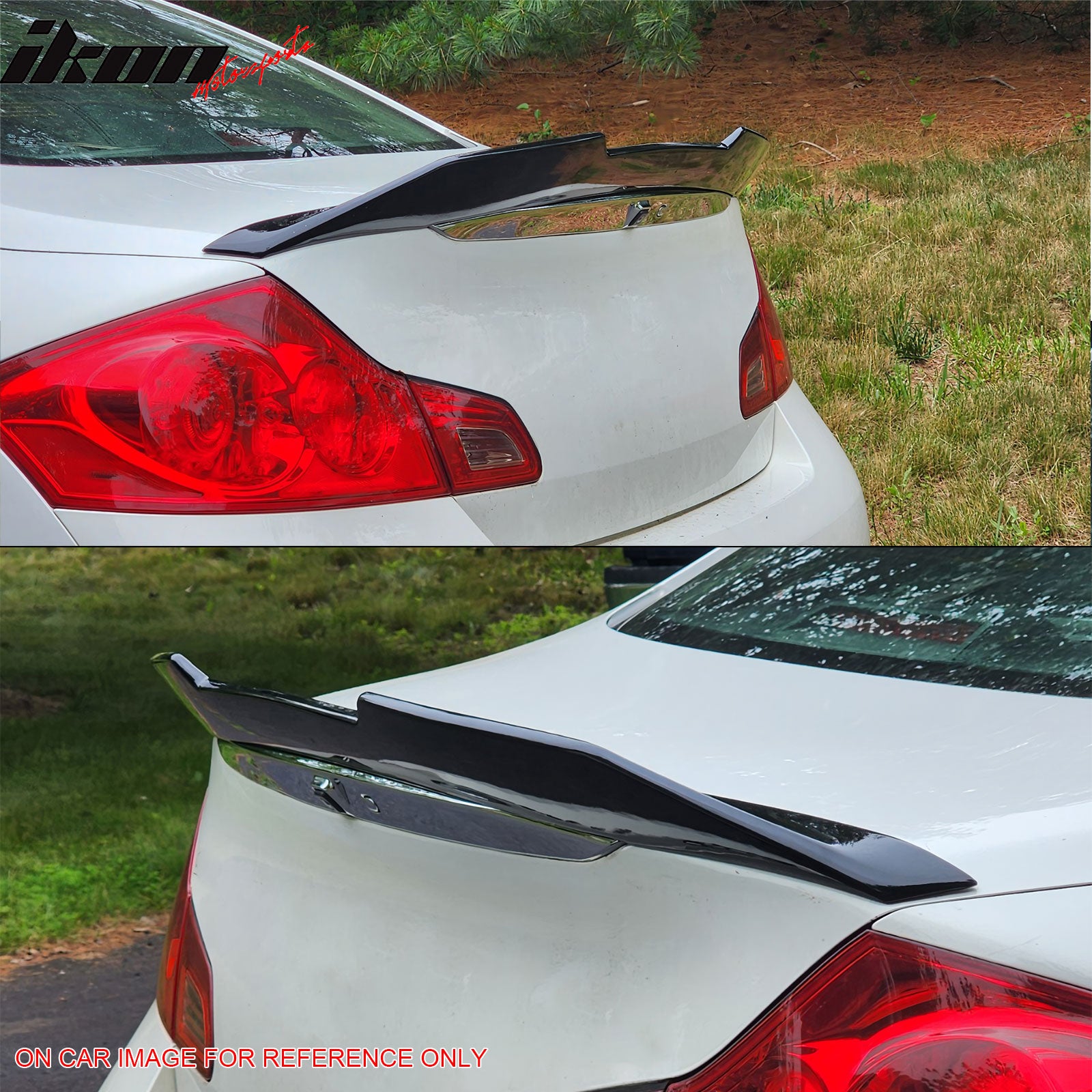 Fits 09-15 Infiniti G37 G25 Q40 4DR Trunk Spoiler Wing Gloss Black PSM Style ABS