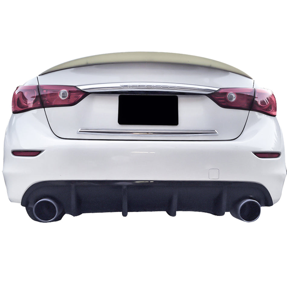 IKON MOTORSPORTS, Trunk Spoiler Compatible With 2014-2024 Infiniti Q50, Rear Trunk Boot Lid Spoiler Wing Lip ABS Plastic ER Style, 2015 2016 2017 2018 2019 2020 2021
