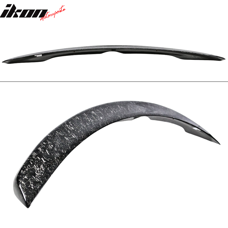 IKON MOTORSPORTS, Trunk Spoiler Compatible With 2014-2023 Infiniti Q50 Sedan , Matte Forged Carbon Fiber Japanese Style Rear Spoiler Wing, 2015 2016 2017 2018 2019 2020 2021