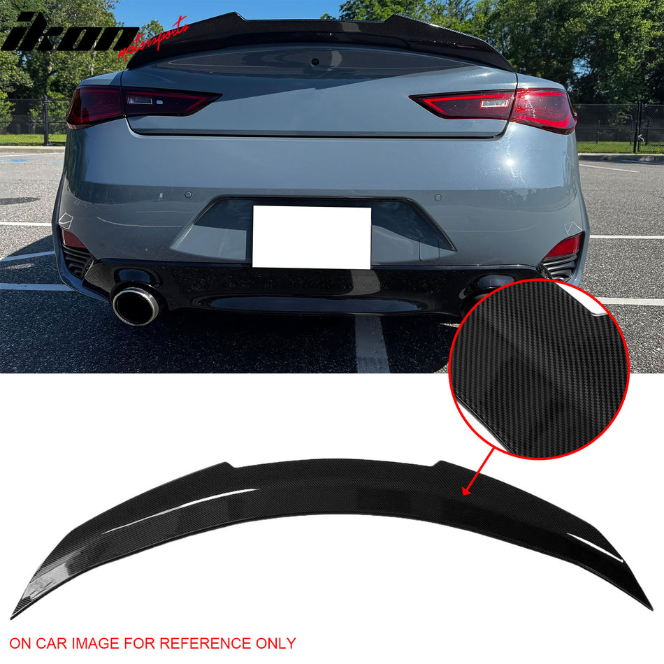 2017-2022 INFINITI Q60 PSM Style Rear Trunk Spoiler Carbon Fiber Print ABS